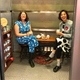 Elevator tea time.